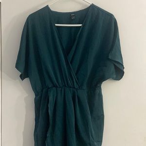 Surplice Neck Batwing Sleeve Wrap Dress size L